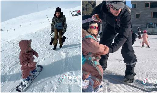 Djevojčica ima godinu dana i obožava snowboard: 'Na stazu ne ide bez svog medvjedića...'