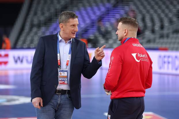 Atmosfera u Areni Zagreb prije početka susreta Francuske i Hrvatske na Svjetskom rukometnom prvenstvu 2025.