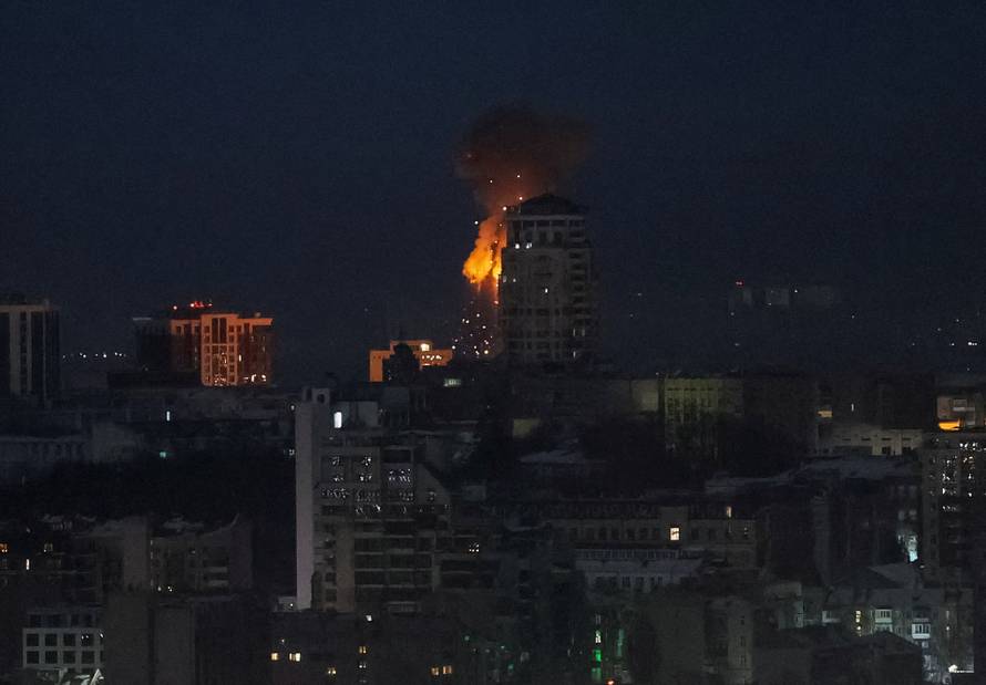 Russian missile and drone strike in Kyiv