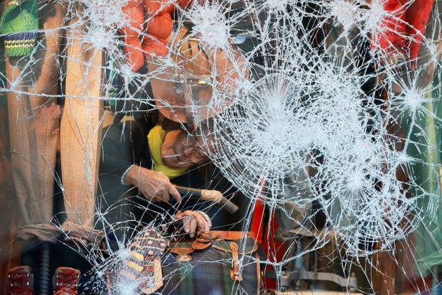 Aftermath of clashes during a national day of protests against the cost of living and rising fuel prices, in Paris