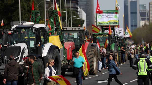 Spanish farmers protest in Madrid