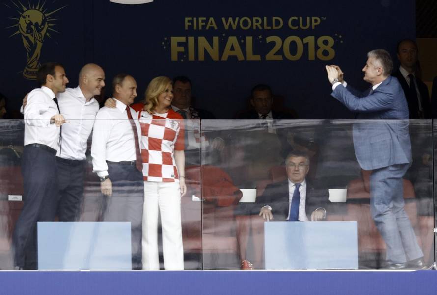 Emmanuel Macron i Kolinda Grabar Kitarović zajedno su navijali na finalu SP-a