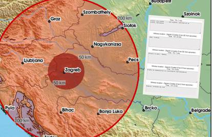 Slabiji potres pogodio okolicu Zagreba: 'Kratko, ali neugodno.  Zatresli su se krevet i prozori...'