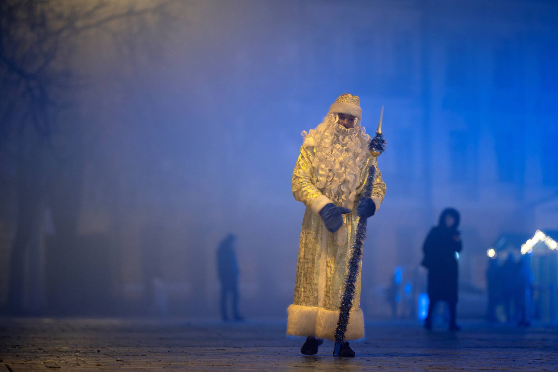 People celebrate Christmas Eve in Kyiv