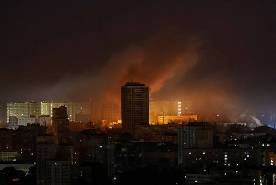 Russian drone and missile strike in Kyiv