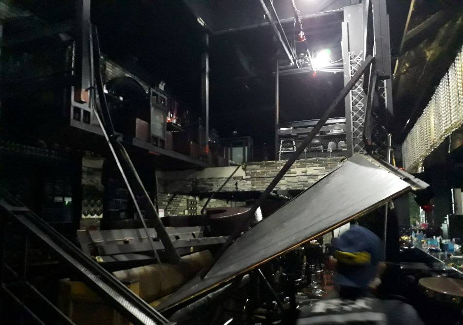 The collapsed structure of a nightclub in Gwangju