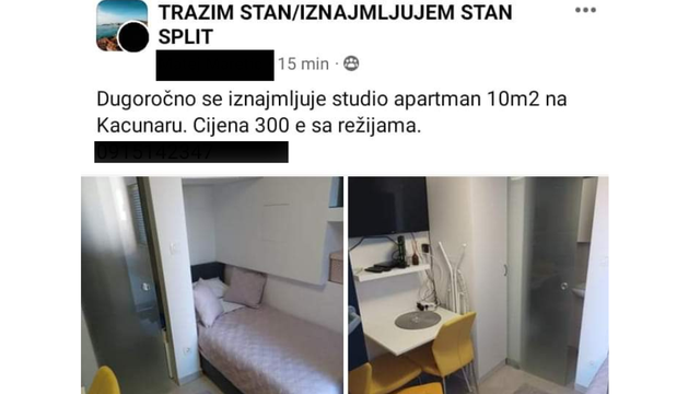 Oglas za stan od 10 kvadrata u Splitu posvađao internet: Kakav je to apartman? Ovo je horor!