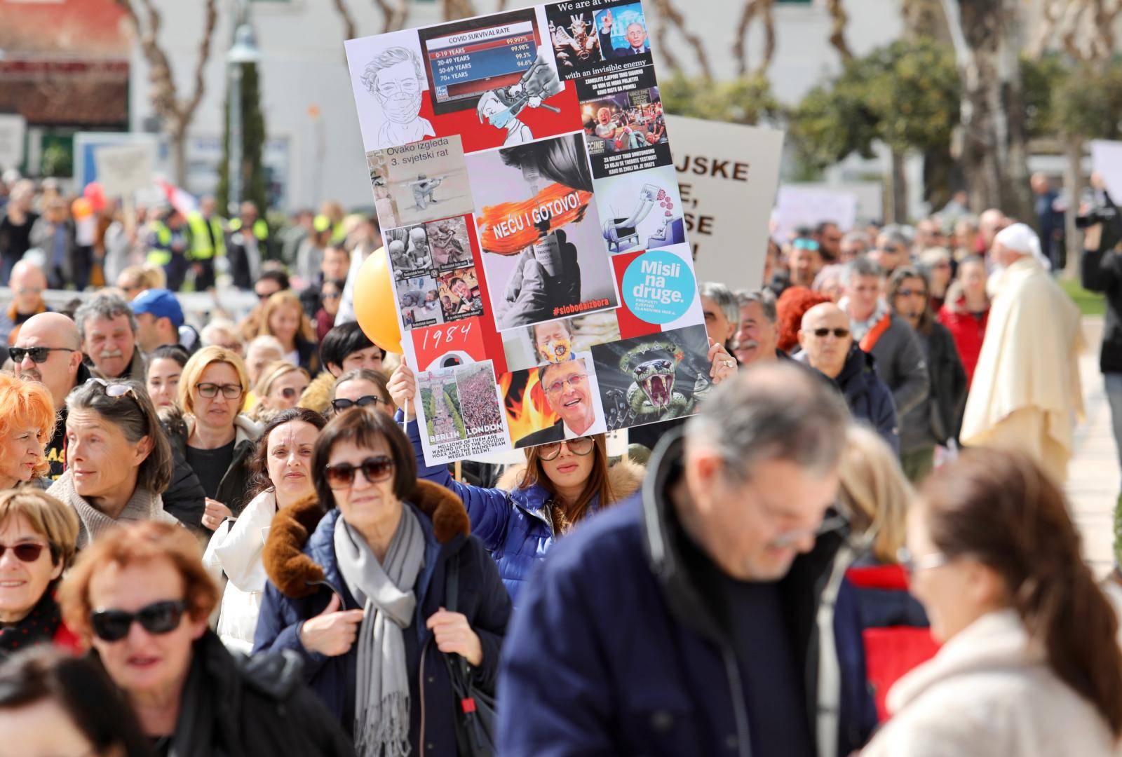 Split: Prosvjed Svjetska povorka slobode, mira i demokracije