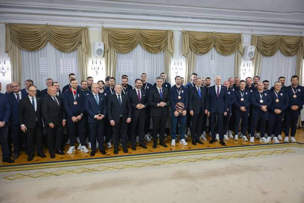 Zagreb: Prijem rukometaša u Banskim dvorima