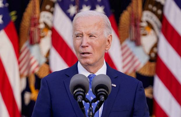 U.S. President Joe Biden delivers remarks at the White House