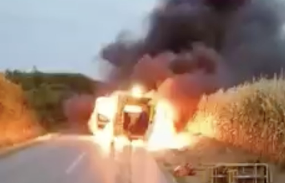 VIDEO U Vukovaru planula kola hitne pomoći, zapalila se i trava u kanalu: 'Šteta je velika...'