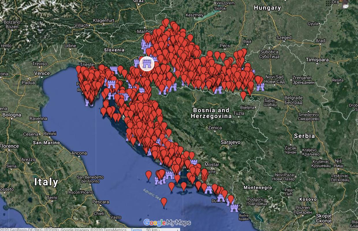 Fantastična interaktivna karta dvoraca i utvrda po Hrvatskoj