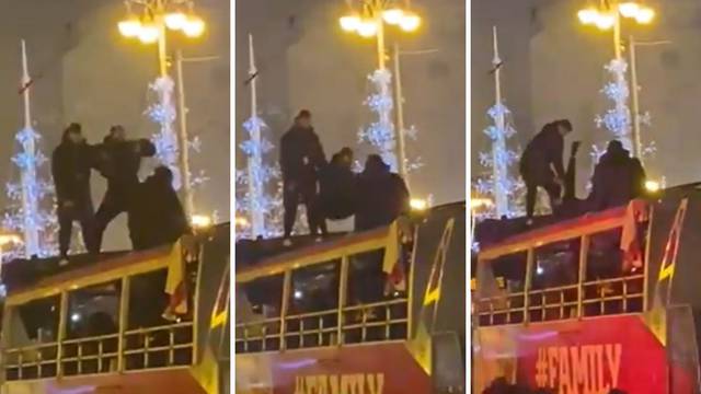 Dramatičan trenutak: Brozović se poskliznuo na krovu busa