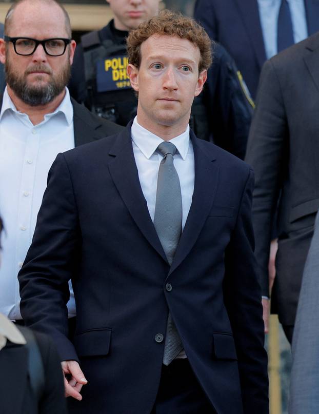 Meta Platforms CEO Mark Zuckerberg departs the court in Los Angeles, California