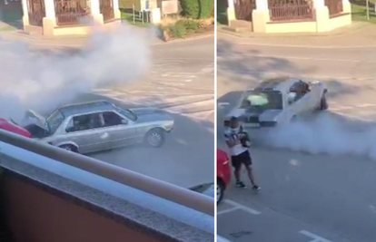 VIDEO Divljao autom po trgu, udario drugi auto i pobjegao: 'Samo srećom nije nikoga ubio'