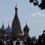 People walk in Red Square in Moscow