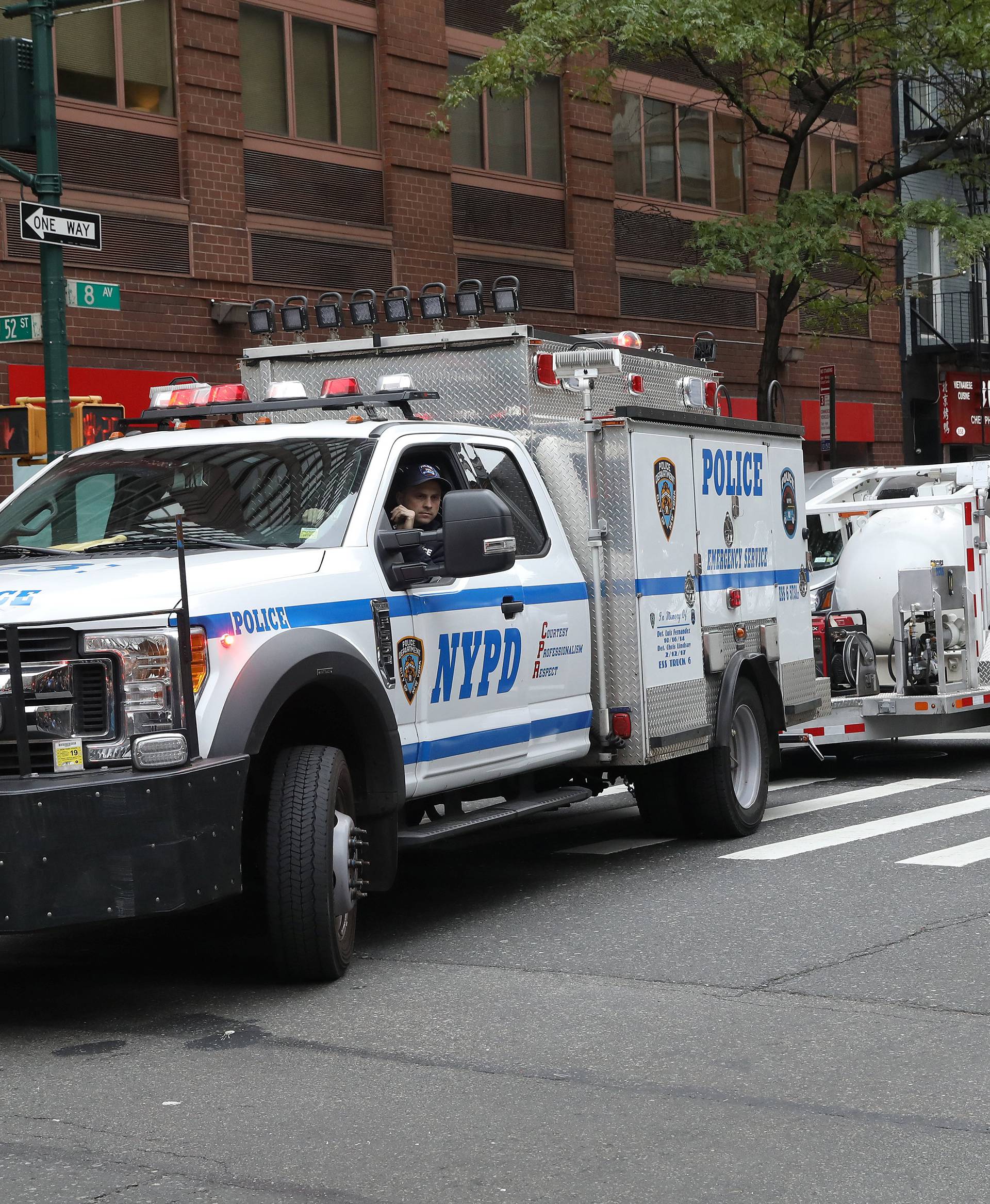 Police respond to a report of a suspicious package in the Manhattan borough of New York