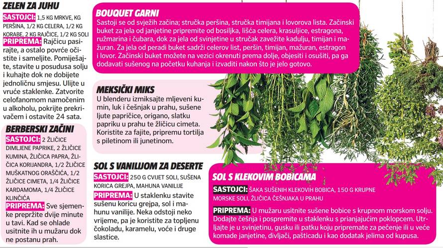 Zimnica od začina: Napravite miks za pečenja, ribu i juhe