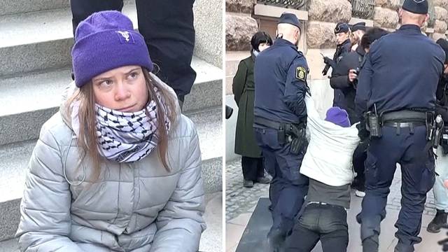 VIDEO Pogledajte kako odvode Gretu Thunberg nakon što je blokirala ulaz u parlament...