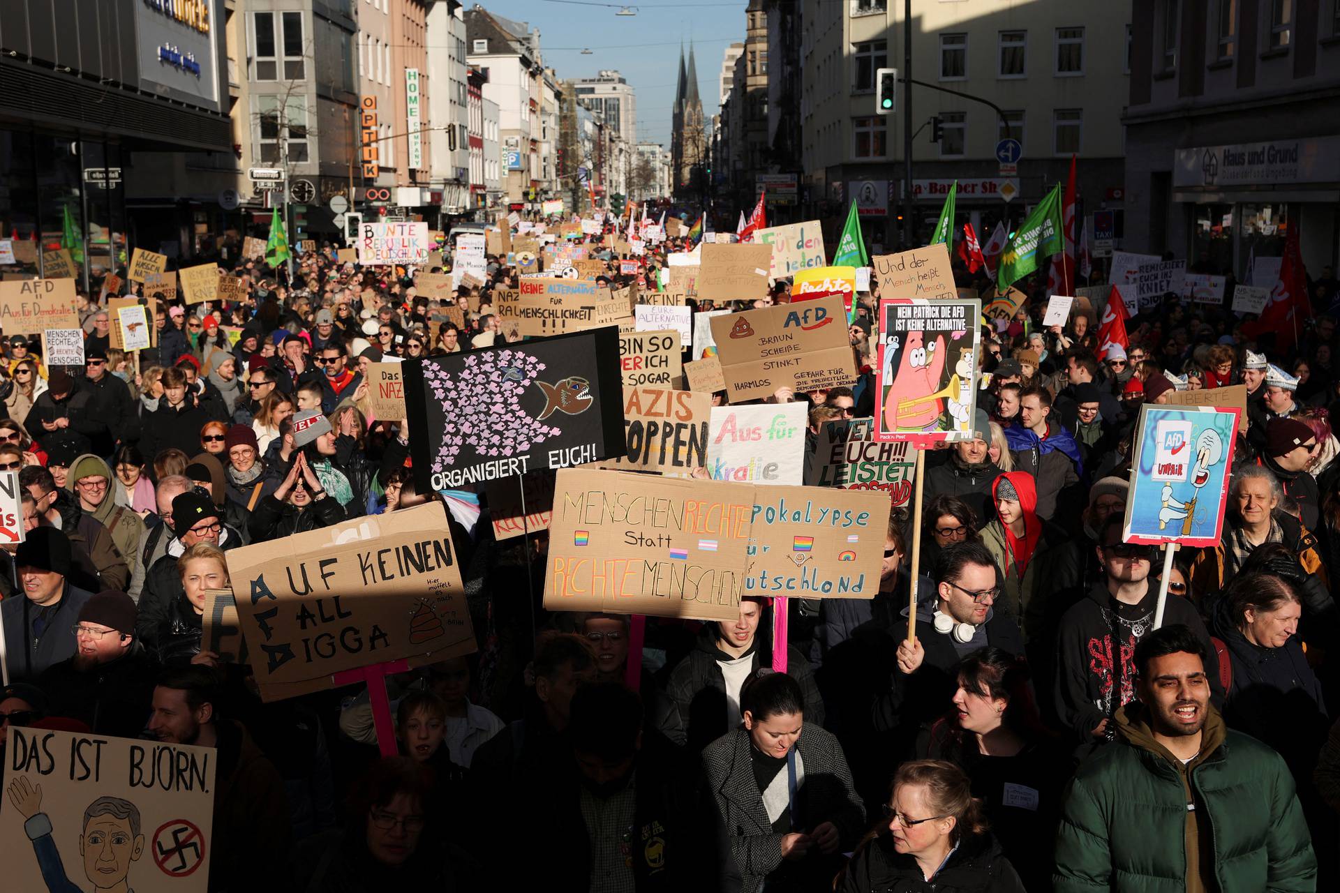 Demonstration against the Alternative for Germany party (AfD) and right-wing extremism, in Duesseldorf