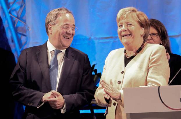 CDU election campaign event with Merkel and Laschet