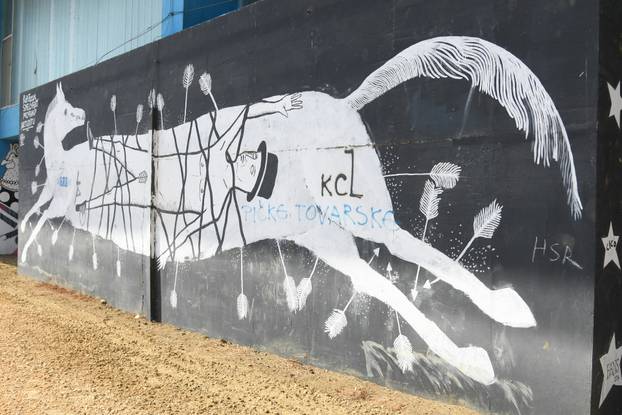 Bjelovar: Murali na pročelju sportske dvorane Srednje škole