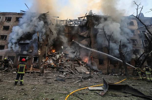 Russian drone and missile strike in Kyiv