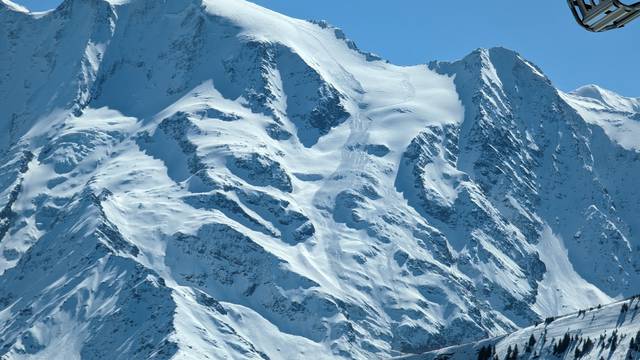 General view shows the aftermath of an avalanche near the Armancette glacier, in the French Alps