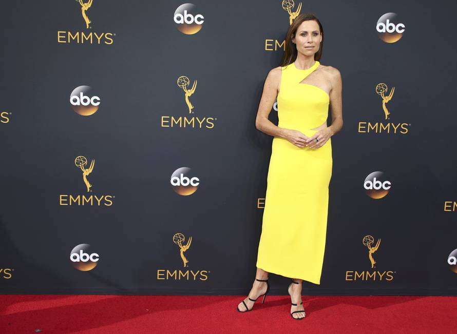 Actress Minnie Driver from the ABC series "Speechless" arrives at the 68th Primetime Emmy Awards in Los Angeles, California