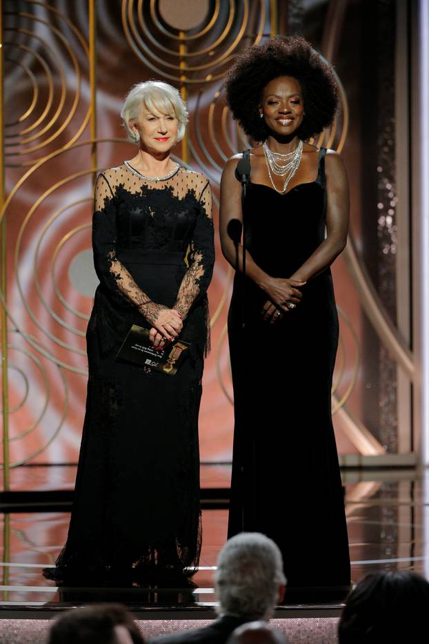 Helen Mirren, Viola Davis presentersat the 75th Golden Globe Awards in Beverly Hills, California