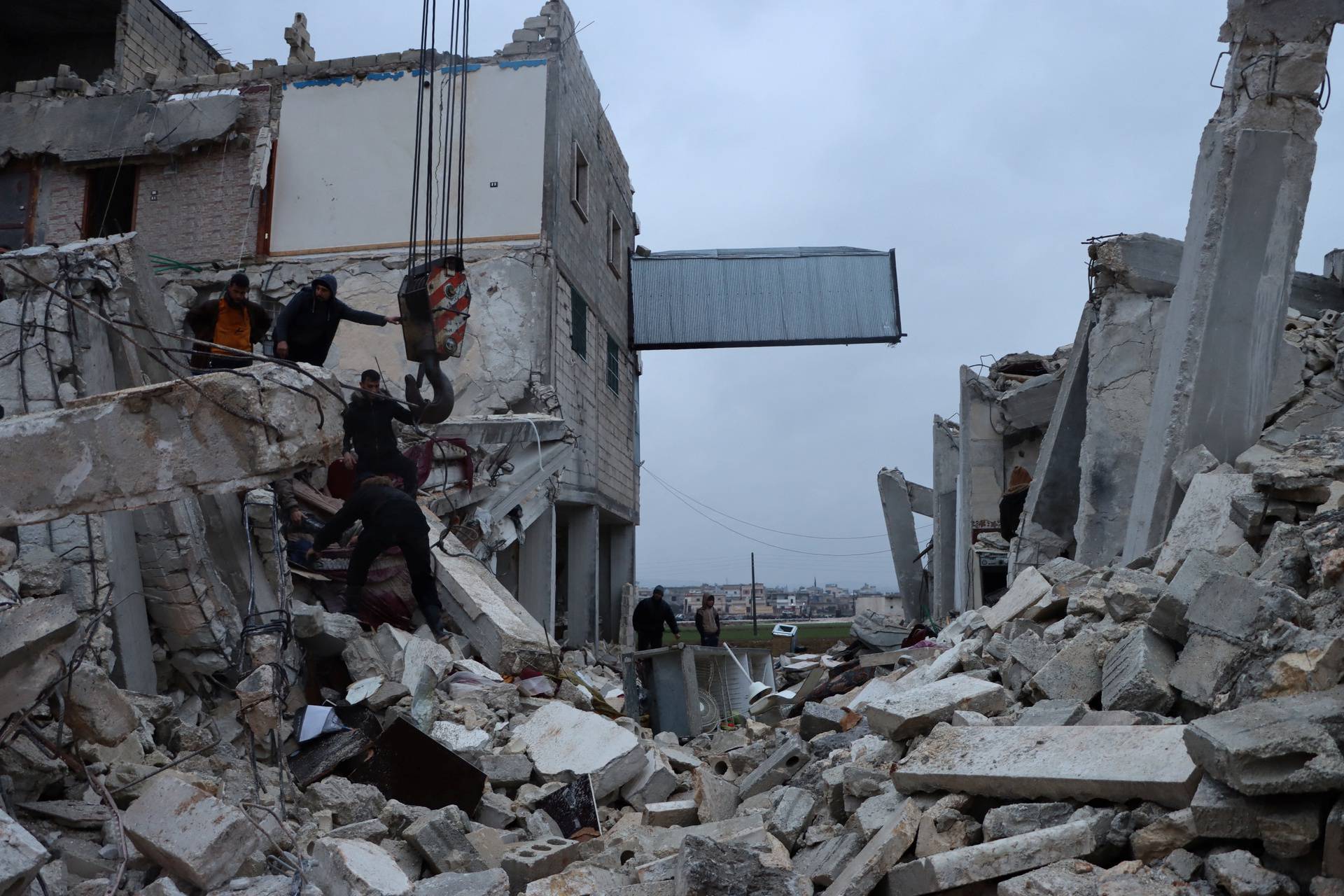 Aftermath of an earthquake in Al Atarib, Syria