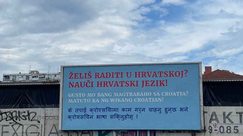 Novi plakati na stranom jeziku osvanuli u Zagrebu. 'Želiš raditi u Hrvatskoj? Nauči hrvatski'