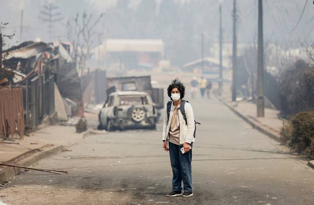 Wildfire burns in Chile