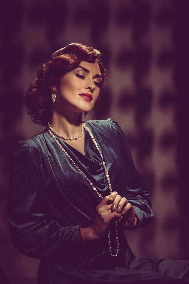 Lady with bright makeup