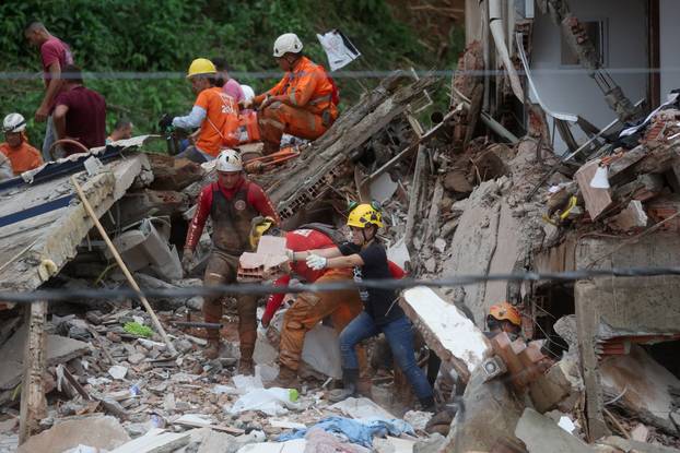 Aftermath of heavy rains in southeastern Brazil