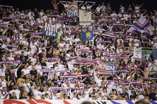 Split: Navija&ccaron;i na utakmici Hajduka i Dinamo Cityja u tre&cacute;em pretkolu za ulazak u Konferencijsku ligu