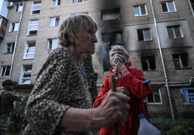 Aftermath of a Russian drone and missile strike in Zaporizhzhia