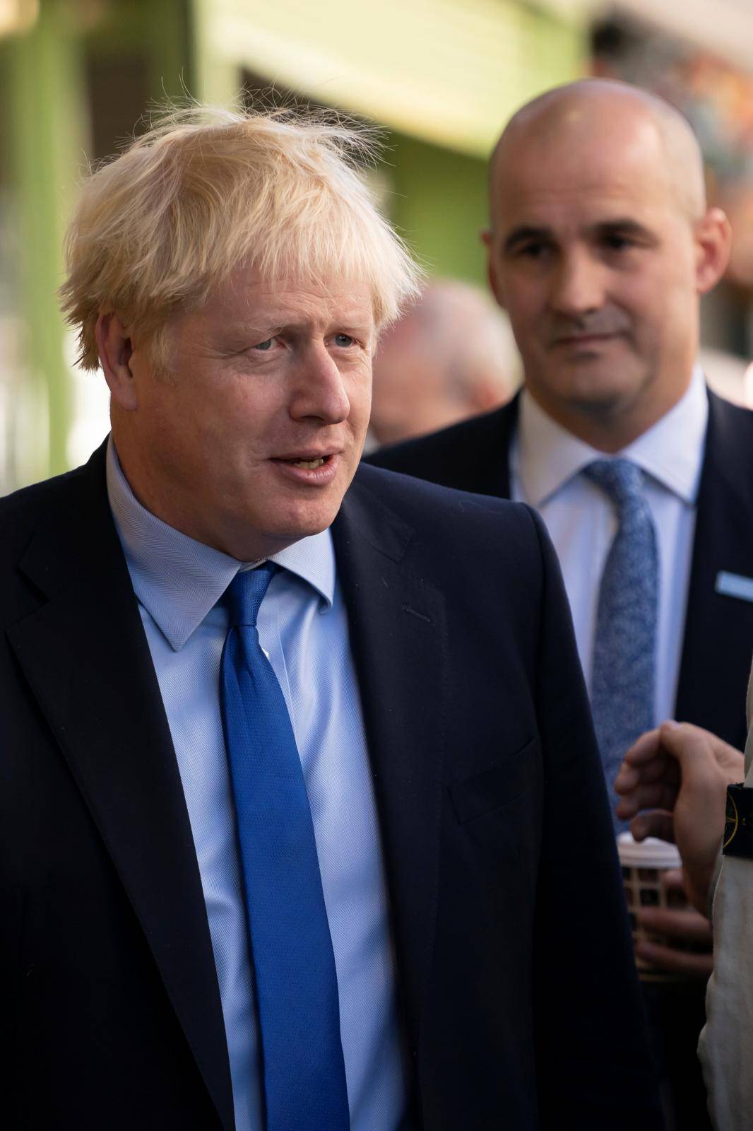 Britain's Prime Minister Boris Johnson visits Doncaster Market