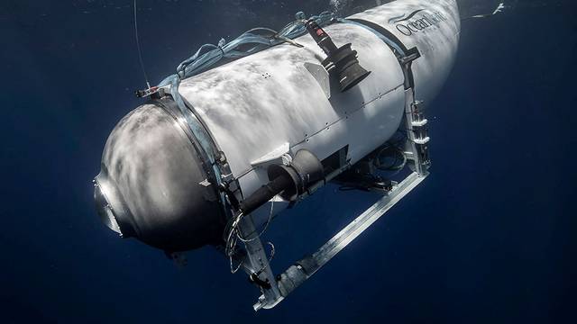 The Titan submersible operated by OceanGate Expeditions dives in an undated photograph