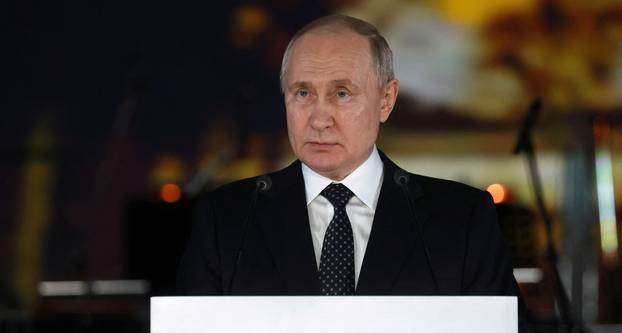 Russian President Putin attends a concert to mark 80 years since Leningrad siege was lifted, in Saint Petersburg