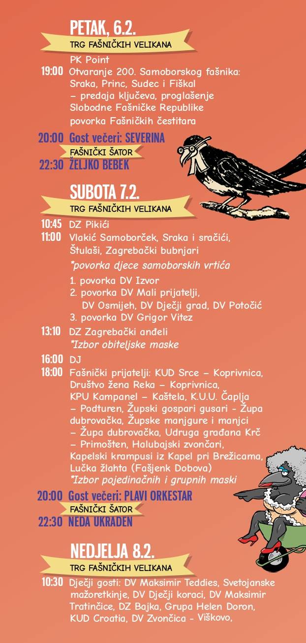 Spektakl za 200. Samoborski fašnik: Ovo je detaljan program i raspored svih događanja