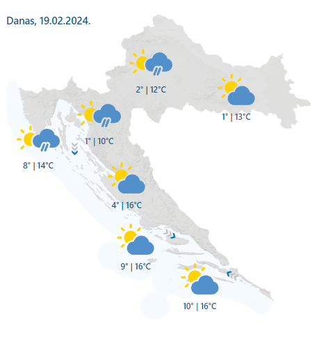 Red oblaka, red sunca pa stiže i kiša. Od četvrtka jača južina...