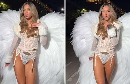 Breskvica je pozirala u donjem rublju s krilima poput anđelice