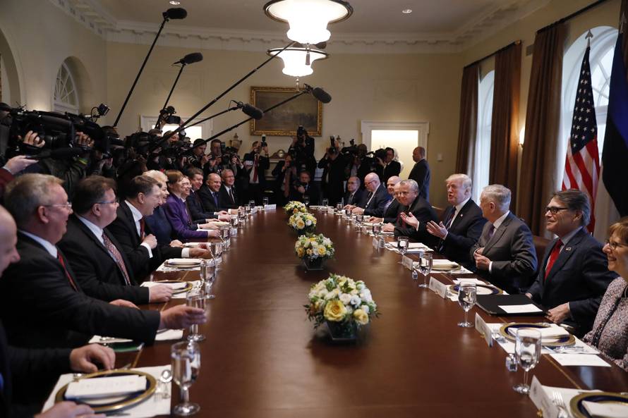 U.S. President Trump hosts working luncheon with Baltic leaders at the White House in Washington