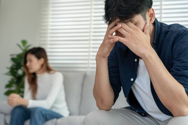 Divorce. Asian couples are desperate and disappointed after marr
