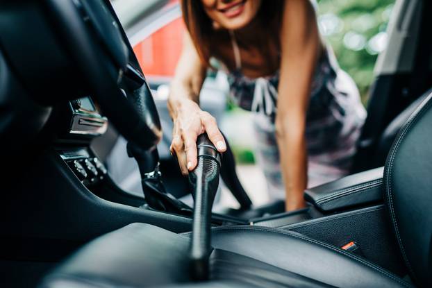 Woman car wash