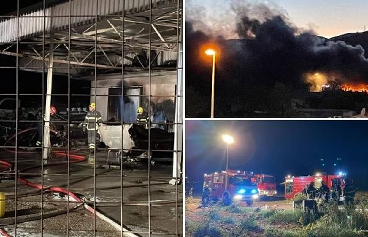 Izgorio hangar brodova u Kaštel Novom, požar je lokaliziran