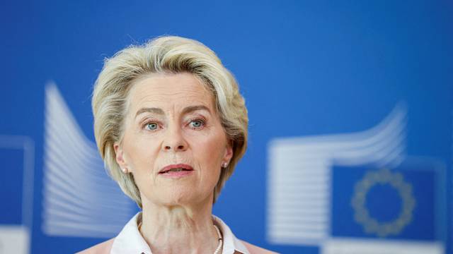 FILE PHOTO: European Commission President Ursula von der Leyen makes a statement on the launch of a partnership for COVID-19 vaccine manufacturing