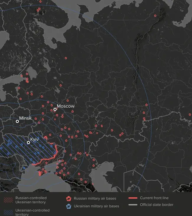 Pogledajte karte. Ovo su ruske baze i zračne luke koje su sada u dometu Ukrajincima