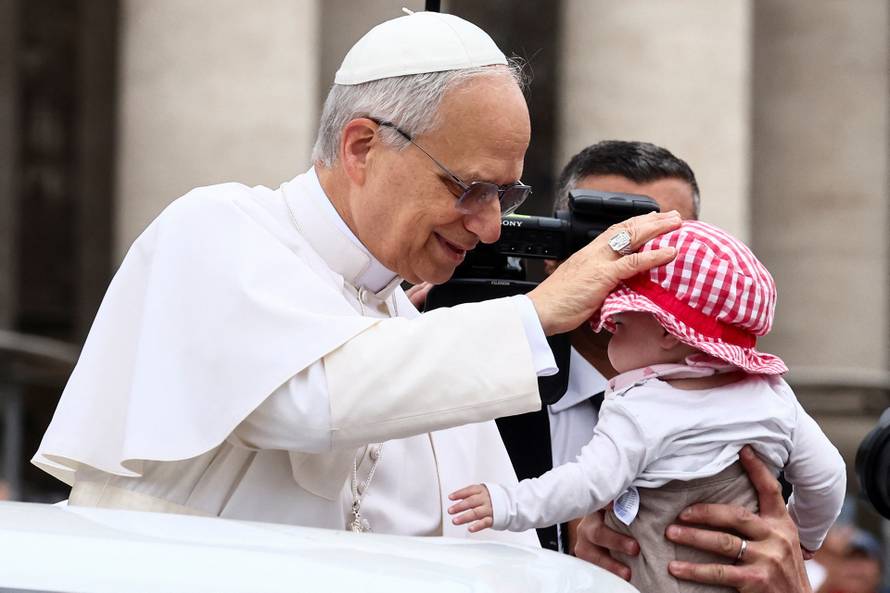 Pope Leo XIV holds his first general audience in St. Peter's Square at the Vatican